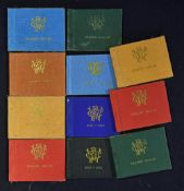 Wolverhampton Wanderers season ticket books for 1951/52, 1952/53, 1954/55, 1956/57 x 2, 1957/58 x 2,