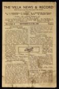 1946/1947 Aston Villa Reserves v Derby County and Wolves double issue, 1947/48 Aston Villa