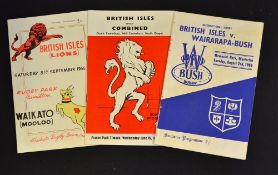 1966 British Lions Rugby Tour to NZ Programmes: Trio of issues from the Lions' games v Wairarapa-