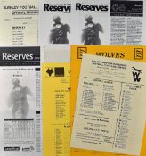 Wolverhampton Wanderers Reserves v Burnley 1974/75, 1977/78, 1978/79, 1979/80, 1980/81, 1981/82,