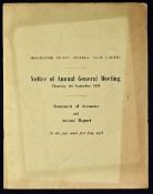 1958 Manchester Utd Statement of Accounts and Annual Report dated 31 May 1958, meeting taking