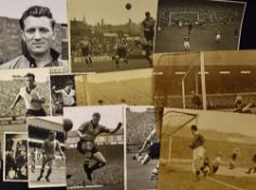 Collection of 1950's Wolves b&w photos, player portraits, action shots from matches, match