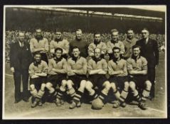 1946/1947 Wolverhampton Wanderers b&w team group photo, Express & Star stamp to the reverse, Stan