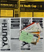 Wolverhampton Wanderers Youth home match programmes to include 2000/01 Stoke City, York City,