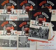 1955/1956 Division 1 Championship season Manchester Utd home match programmes 1-15, 17-21, missing