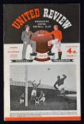 1953/1954 Manchester Utd v Blackpool match programme dated 21 November 1953 together with the full