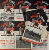 1954/1955 Manchester Utd football programme selection to include numbers 1-12, 14 & 15, 17-22,