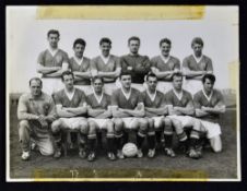 Scarce original 1958 FA Cup Final Manchester Utd team line-up b&w press photograph (Daily Sketch