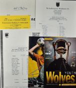 Wolverhampton Wanderers Youth home match programmes to include 1989/90 Leeds Utd 1990/91 Port