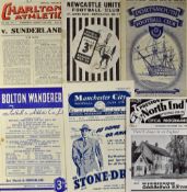 1953/1954 Sunderland away match programmes to include Bolton Wanderers, Manchester City, Preston NE,