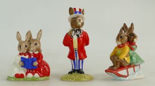 Royal Doulton Bunnykins Uncle Sam (silver bow) DB175,