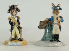 Royal Doulton Bunnykins figures Nelson DB365 (with cert) and Liberty Bell DB257 (with cert) (2)