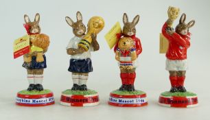 Royal Doulton Bunnykins Figures Winners Trophy DB409, Mascot 66 DB408,