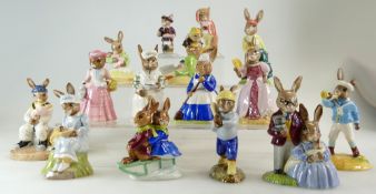 A collection of Bunnykins to include Mrs Bunnykin DB6, Sleigh Ride DB4, Cook DB85,