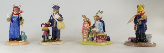 Royal Doulton figures from The Professions collection, Plumber DB378, Fireman DB376,