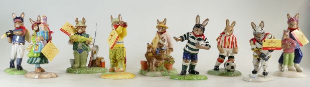 A collection of Royal Doulton Bunnykins from The Pastimes Collection - On The Fairway DB427,