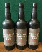 Peatlings Crusted Port Bottled 1988 Three bottles.
