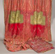 Two Paisley design woven throws, probably Indian Both typically worked.