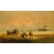 A VESCOVI (19th century) Italian Fisherfolk on a Shoreline Oils on canvas, signed, each framed. - Image 2 of 2