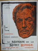 A large format French film poster Mask of the Red Death or Le Masque De La Mort Rouge starring
