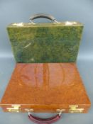 Two vintage attaché cases made from the veneer reclaimed from a vintage Rolls Royce by Hoopers