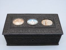 An early 20thC Indian ebony casket with fitted interior,