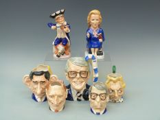 Seven Kevin Francis toby and character jugs, political or Spitting Image including John Major,