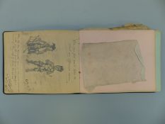 A WWI era autograph album full of drawings, watercolours and verse,