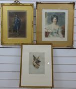 Three framed coloured signed prints to include Alsatian dog by Alice Barnwell (1910 - 1980),