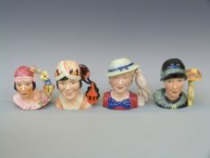Four Kevin Francis limited edition character jugs including Peggy Davies, Art Deco girl,