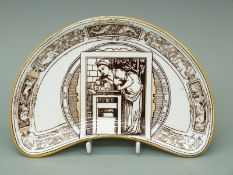 Wedgwood dish in the manner of Walter Crane decorated in Arts & Crafts style with central female