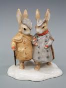 John Beswick Beatrix Potter figure Two Gentlemen Rabbits