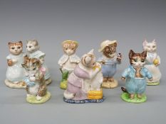 A collection of seven Beswick Beatrix Potter figures to include Mittens and Moppet,