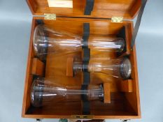 A cased set of City and County of Bristol Standard Glass Measures by W & T Avery Ltd Bristol