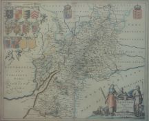 A reproduction of a 17th/18thC map of Gloucestershire