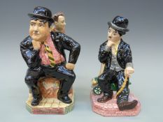 Two Kevin Francis Guild toby jugs 1993 and 1994 Prince of Clowns Charlie Chaplin and Laurel and