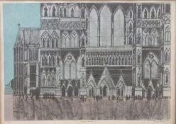 Robert Taverner Salisbury Cathedral No 7, limited edition lithograph (18/50), signed and dated '71,