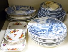 A collection of plates to include Wedgwood, Victorian soup plates, Wood & Sons 'Warwick' part set,