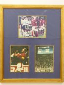 David Beckham signed England football photographic montage, with certificate of authenticity,