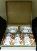 A boxed crown Staffordshire six place tea set