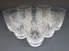A set of eight Waterford Crystal Boyne pattern tumblers, 9cm tall.