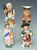 Four Kevin Francis limited edition toby jugs Henry Sandon, Maurice Wideman,