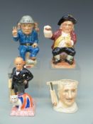 Four Kevin Francis limited edition toby/character jugs including two Winston Churchill,