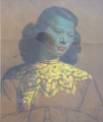 Tretchicoff framed print 'Chinese Girl' (The Green Lady) 60 x 50cm