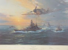 Robert Taylor 'Channel Dash' limited edition (383/1000) print signed by the artist and Galland,