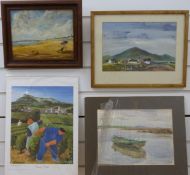 M M Loxford signed limited edition (390/1250) print 'Pouilly-Fuisse' together with a framed