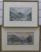 A pair of early 20thC watercolour landscape, possibly Welsh scenes, indistinctly signed possibly G.