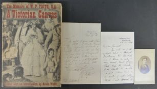 William Powell Frith RA (1819-1909) two autograph letters signed,