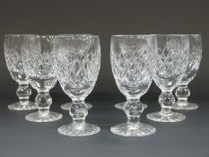 A set of eight Waterford Crystal Boyne pattern port sherry glasses, 10.5cm tall.