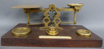A set of S Mordan & Co, London postal scales, London, with weights, length 25.